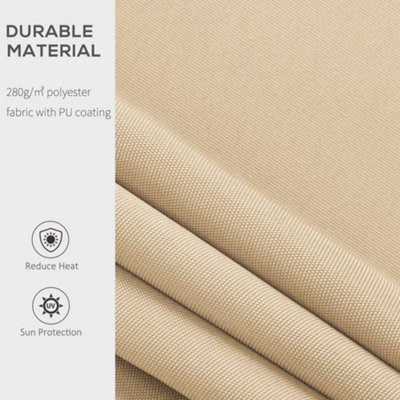 Outsunny 2.5m x 2m Garden Patio Manual Awning Canopy  Winding Handle Beige