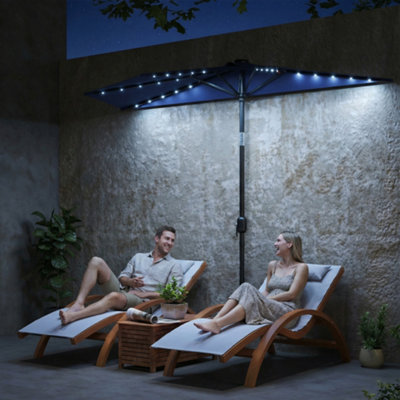 half patio umbrella with solar lights HOMSHADE 9FT LED for Outdoor, Waterproof Half Umbrella for Small Spaces, Balcony, Deck(Beige) : Patio, Lawn & Garden Featuring a convenient manual open Sunnydaze 9' Solar Outdoor Half