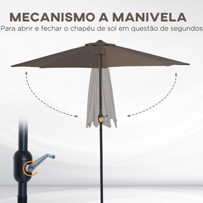 Outsunny 2.7m Metal Frame Garden Furniture Parasol Half Round Umbrella