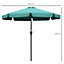 Outsunny 2.7m Patio Umbrella Garden Parasol with Crank, Ruffles, 8 Ribs, Green