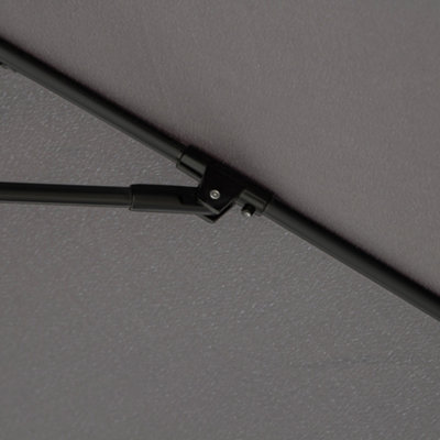 Outsunny 2.7M Patio Umbrella Outdoor Sunshade Canopy Tilt and Crank Grey - 9