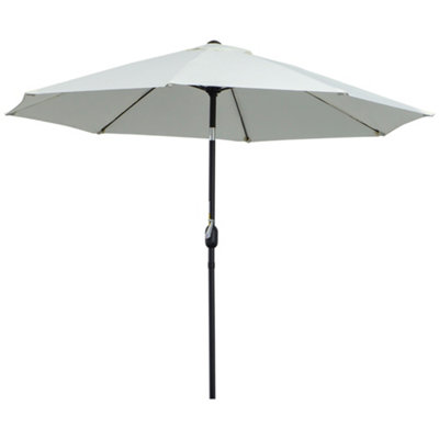 Outsunny 2.7M Patio Umbrella Outdoor Sunshade Canopy Tilt and Crank White - 8