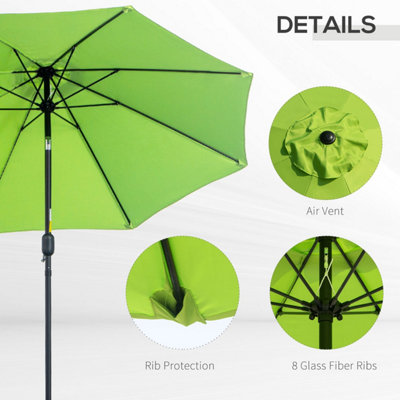 Outsunny 2.7M Patio Umbrella Outdoor Sunshade Canopy w/ Tilt
