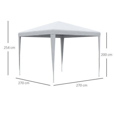 Outsunny 2.7m x 2.7m Garden Gazebo Marquee Party Tent Wedding Canopy Outdoor(White) - 3