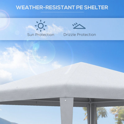 Outsunny 2.7m x 2.7m Garden Gazebo Marquee Party Tent Wedding Canopy Outdoor(White) - 4