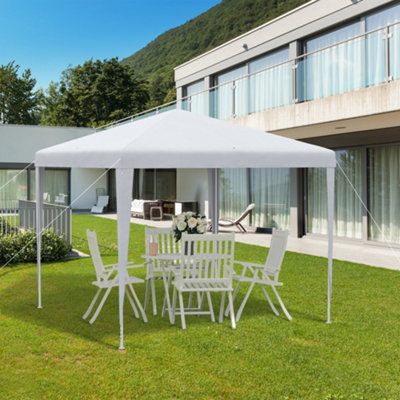 Outsunny 2.7m x 2.7m Garden Gazebo Marquee Party Tent Wedding Canopy Outdoor(White) - 7