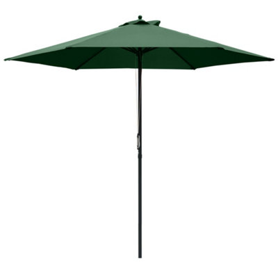 Outsunny 2.8m Patio Umbrella Parasol Outdoor Table 6 Ribs Green