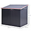 Outsunny 2-Bin Corrugated Steel Rubbish Storage Shed  Locking Doors Lid Unit