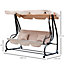 Outsunny 2-in-1 Garden Swing Chair for 3 Person withAdjustable Canopy Light Brown
