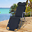 Outsunny 2 in 1 Outdoor Folding Sun Lounger w/ Adjustable Back and Pillow Black