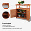 Outsunny 2 In 1 Potting Bench Table w/ Storage Cabinet and Galvanized Top