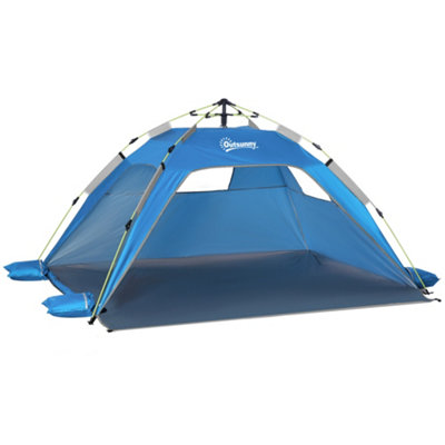 Outsunny 2 Man Pop-up Beach Tent Sun Shade Shelter Hut w