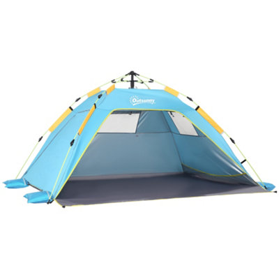 Outsunny 2 Man Pop-up Beach Tent Sun Shade Shelter Hut w