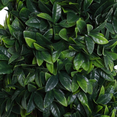 Outsunny 2 Pack Artificial Boxwood Spiral Tree Decorative Plant w/ Nursery Pot - 9