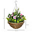 Outsunny 2 PCs Artificial Lisianthus Flower Hanging Planter Basket Home Garden