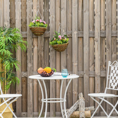 Outsunny 2 PCs Artificial Lisianthus Flower Hanging Planter Basket Home Garden - 7