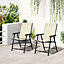 Outsunny 2-PCS Garden Armchairs Outdoor Patio Folding Modern Furniture Beige