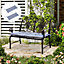 Outsunny 2 PCS Patio Bench Swing Chairs Garden Chairs Cushion Mat Strips Blue