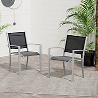 Outsunny 2 PCs Patio Dining Chair Outdoor  Garden Mesh Seat Bistro Chair