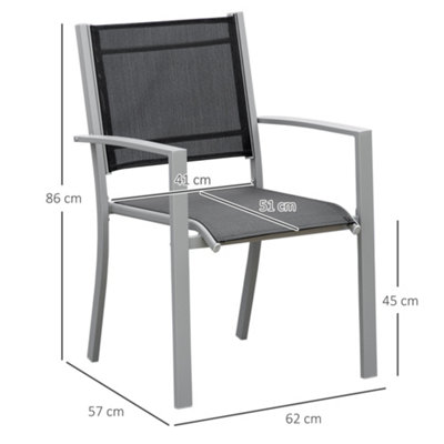 Outsunny 2 PCs Patio Dining Chair Outdoor  Garden Mesh Seat Bistro Chair - 3