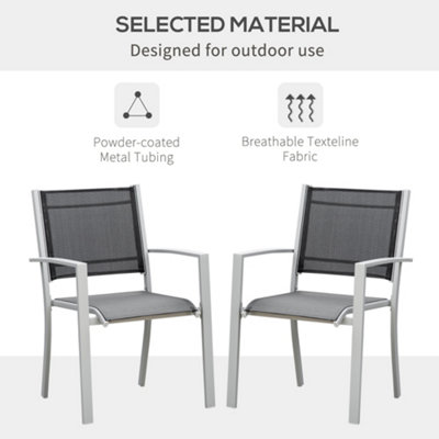Outsunny 2 PCs Patio Dining Chair Outdoor  Garden Mesh Seat Bistro Chair - 5