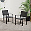 Outsunny 2 PCs Patio Dining Chair Outdoor Mesh Seat Bistro Chaair Black