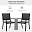 Outsunny 2 PCs Patio Dining Chair Outdoor Mesh Seat Bistro Chaair Black