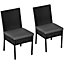 Outsunny 2 PCs Rattan Garden Chairs with Cushion, Wicker Dining Chairs, Black