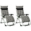Outsunny 2 PCS Reclining Zero Gravity Chair Folding Lounger Cushion Dark Grey
