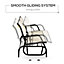 Outsunny 2-Person Patio Glider Bench Gliding Chair Loveseat w/ Armrest Beige