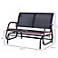 Outsunny 2-Person Patio Glider Bench Gliding Chair Loveseat with Armrest Black