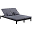 Outsunny 2 Person Rattan Lounger Adjustable Double Chaise Chair with Cushion Black