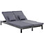 Outsunny 2 Person Rattan Lounger Adjustable Double Chaise Chair with Cushion Grey