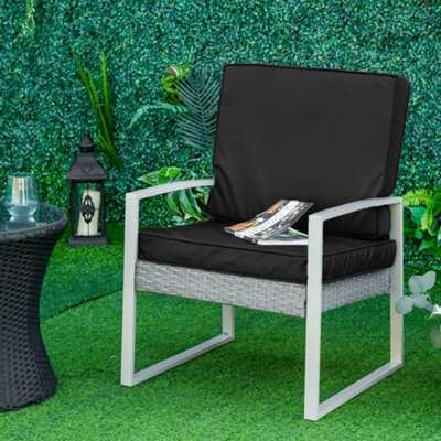 Black patio seat online cushions