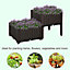 Outsunny 2-piece Elevated Flower Bed Vegetable Planter Plastic, Brown