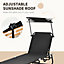 Outsunny 2 Piece Folding Sun Loungers with Adjustable Backrest, Sunshade, Black