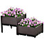 Outsunny 2-Piece Raised Garden Bed Planter Box for Flowers, Vegetables