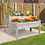 Outsunny 2-Piece Solid Fir Wood Raised Flower Bed Vegetable Grow Box Stand