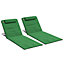 Outsunny 2 Pieces Outdoor Beach Mat Steel Reclining Chair Set with Pillow Green
