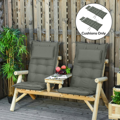 Outsunny Pieces Patio Chair Cushion Set, High Back Seat Pads