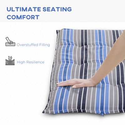 Outsunny 2 Pieces Replacement Cushions for Garden Bench, with Strips, Blue