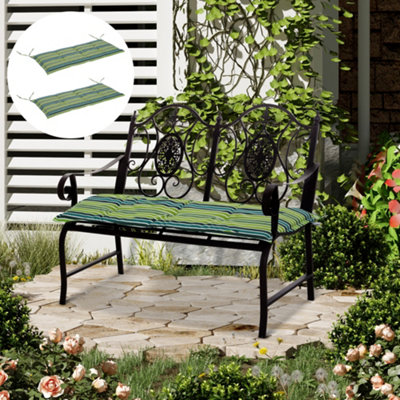 Outsunny 2 Pieces Replacement Cushions for Garden Bench, with Strips, Green