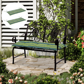 Outsunny 2 Pieces Replacement Cushions for Garden Bench, with Strips, Green