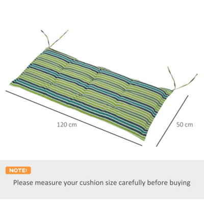 Outsunny 2 Pieces Replacement Cushions for Garden Bench, with Strips, Green