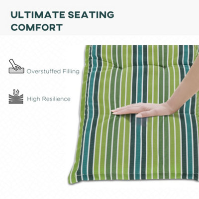Outsunny 2 Pieces Replacement Cushions for Garden Bench, with Strips, Green