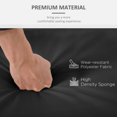 Outsunny 2 Pieces Seat Cushion and Back Pad Set for Rattan Furniture Black - 5