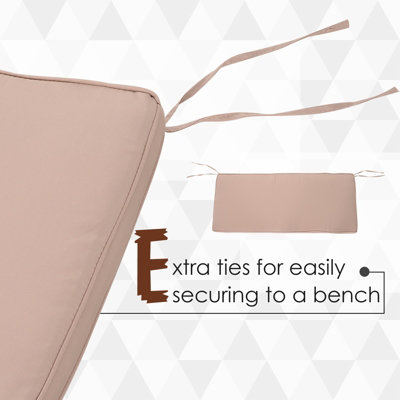 Outsunny 2-Seater Bench Cushion Polyester Cover Seat Pad Replacement  Beige - 4