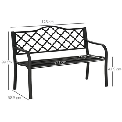 Black wrought iron deals loveseat