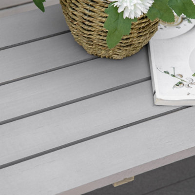 Outsunny 2 Seater Garden Bench w/ Wooden Cart Wagon Wheel Rustic High Back Grey - 8