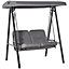 Outsunny 2 Seater Garden Outdoor Swing Chair Hammock withSteel Frame Grey